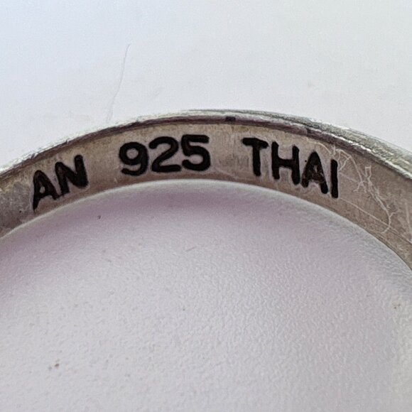 VTG Sterling Silver 925 Rose Quartz Tapered Band Statement Ring Size 6.25 - Picture 5 of 7